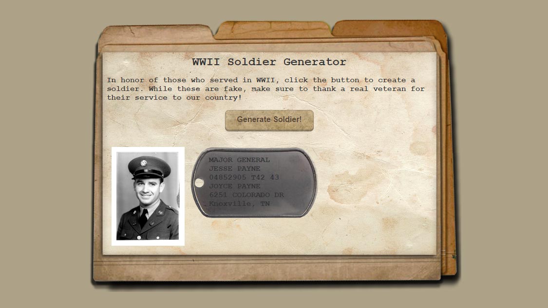 Favorite Pen of the Week: WWII Soldier Generator
